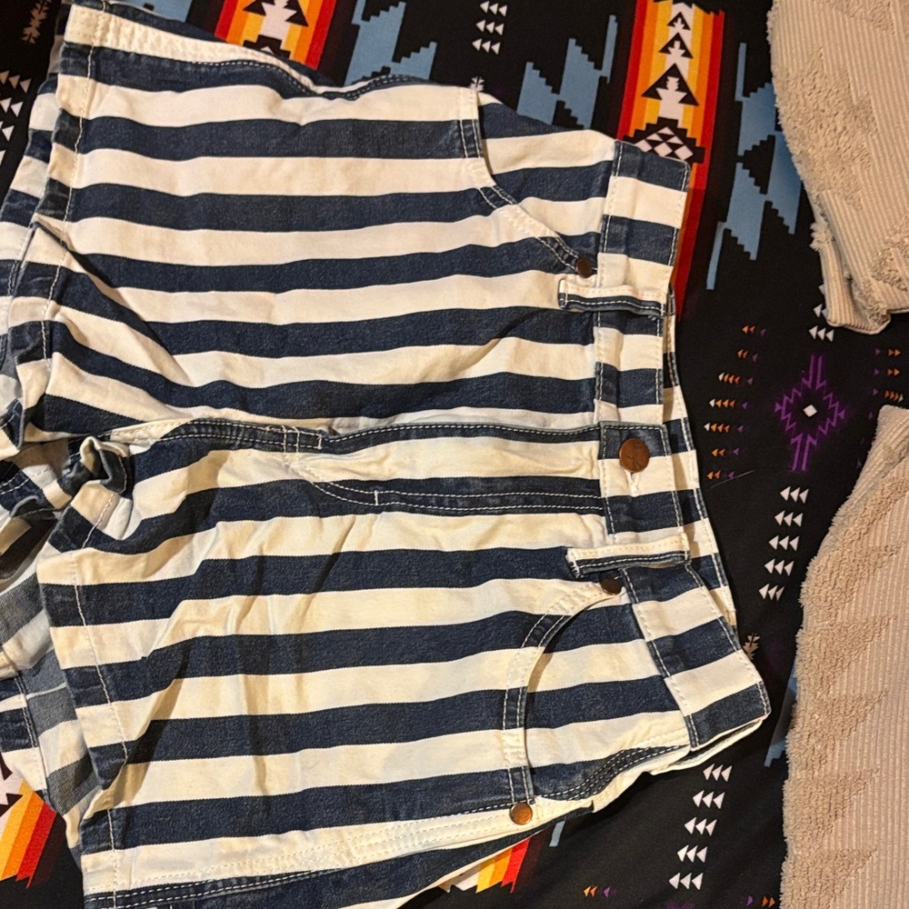 Striped Blue and White Shorts
